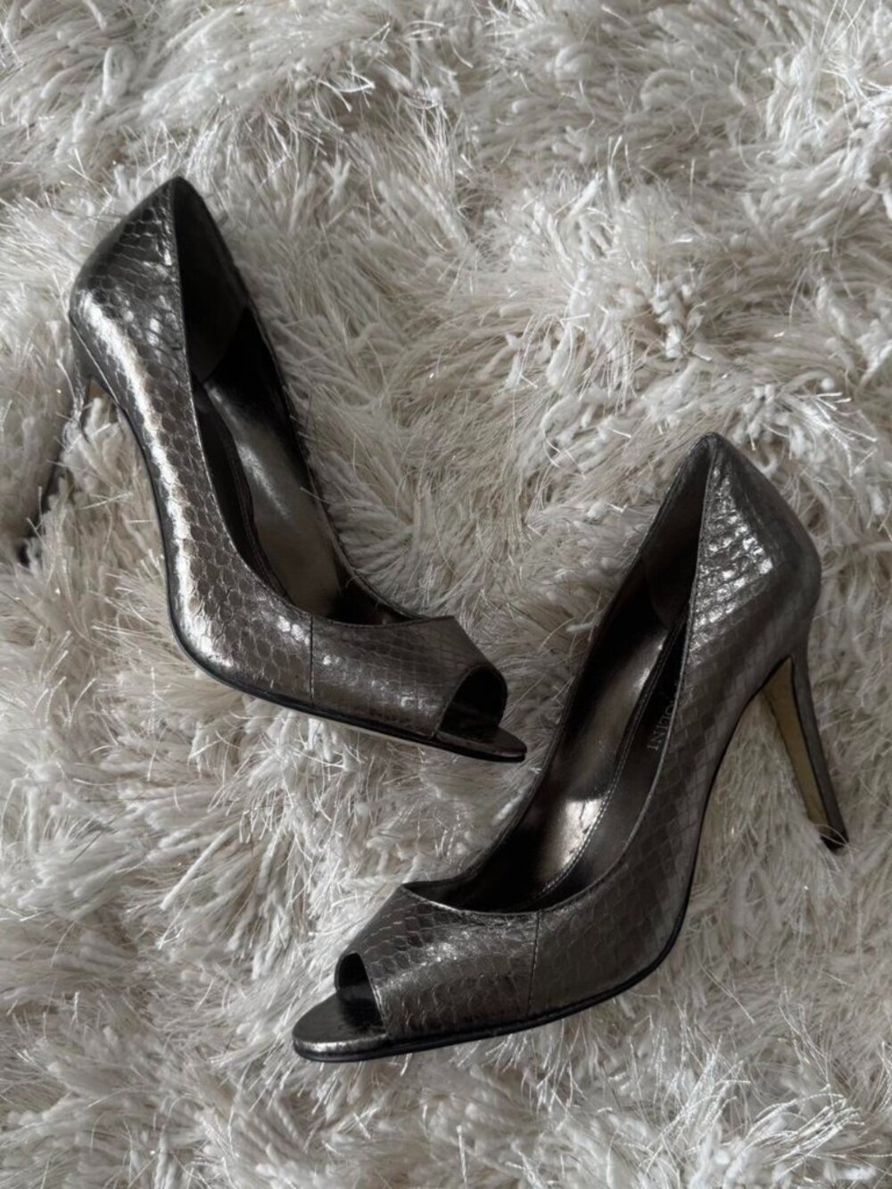 cvnty y2k snake skin peep toe pumps 🪩